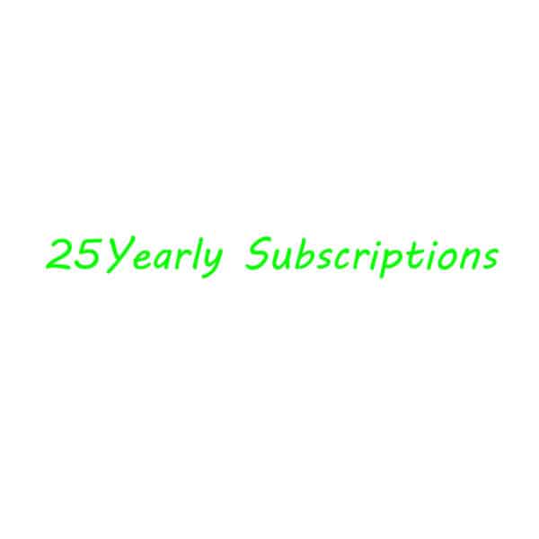 25 Yearly IPTV Subscriptions